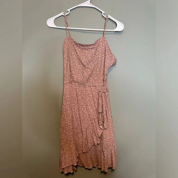 Altar’d State Women’s Mini Dress Pink Floral Print Faux‎ Wrap Size Large - Picture 1 of 6